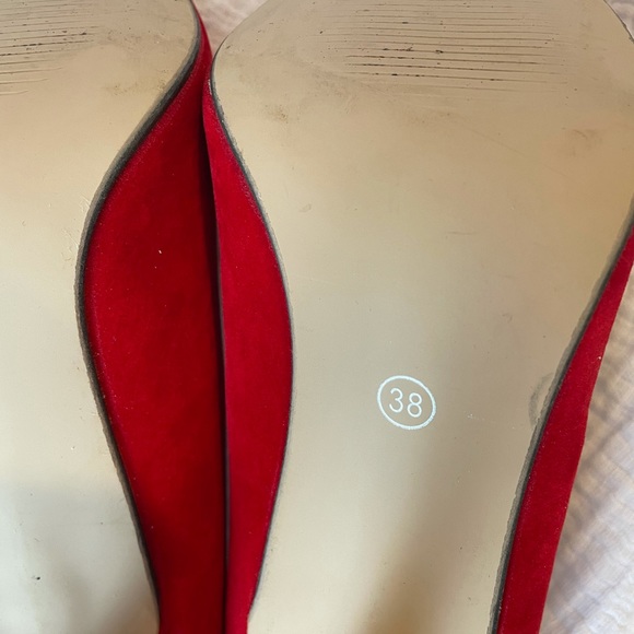 Gumanduo Red Suede Heels Size 38/7.5 - Picture 6 of 7